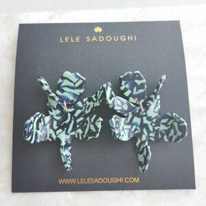 Lele Sadoughi • Small Paper Lily Green Earrings